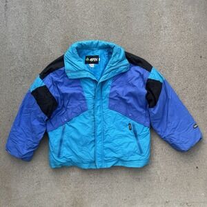 VTG 90s Aspen Thermoloft Ski Jacket Mens L Colorblock Retro Insulated Snow Coat